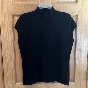 Evan Picone Black Fitted Cap Sleeve Top